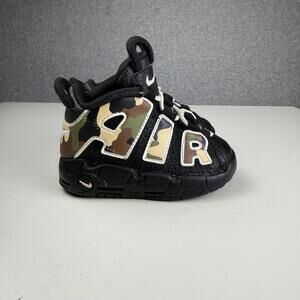 Nike Air More Uptempo QS PS Black Camo Sneakers CJ0932-001 Toddler Size 5C